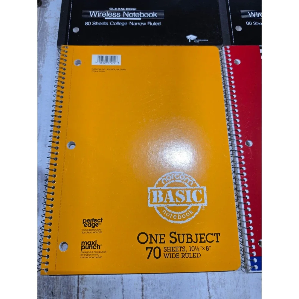 Mead Norcom Stuart Hall Notebook Bundle College Wide Ruled Paper Lot 8ct READ